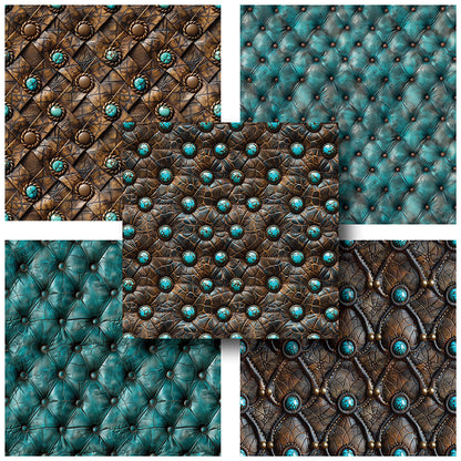 Turquoise Leather - 12X12 Scrapbook Paper Pack - 25-8201