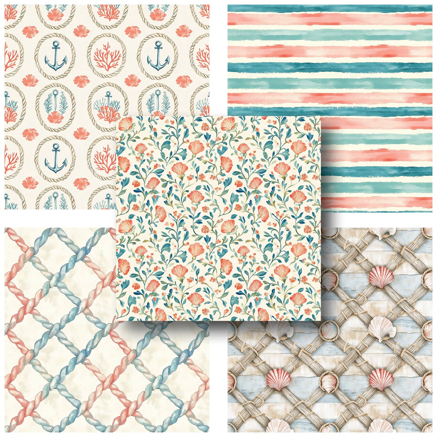 Watercolor Nautical - 12X12 Scrapbook Paper Pack - 25-8202