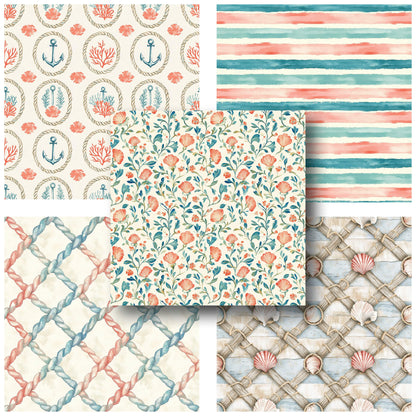 Watercolor Nautical - 12X12 Scrapbook Paper Pack - 25-8202