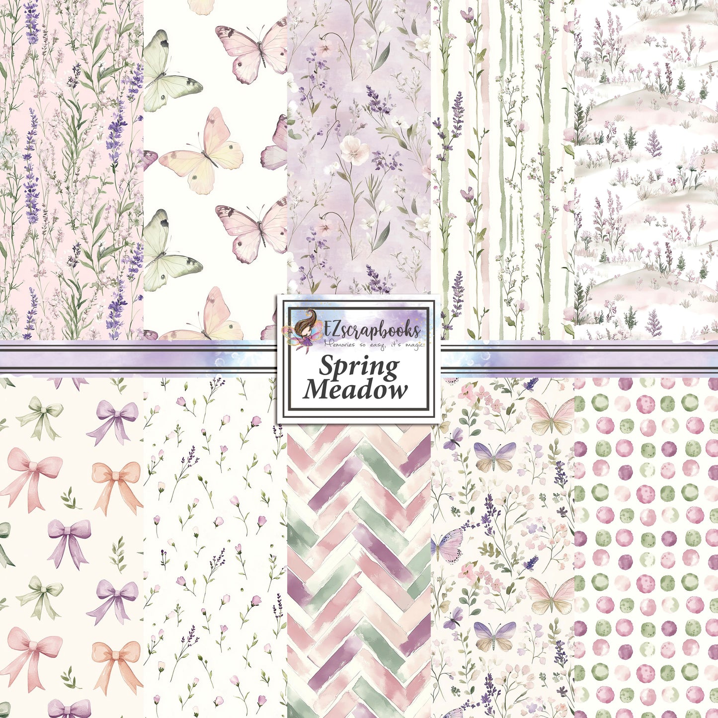 Spring Meadow - 12X12 Scrapbook Paper Pack - 25-8204