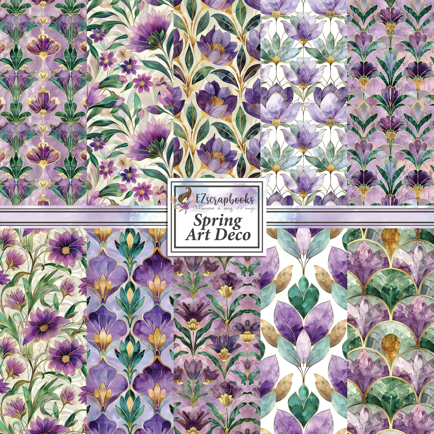 Art Deco Spring - 12X12 Scrapbook Paper Pack - 25-8205