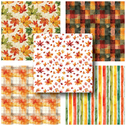 Watercolor Autumn Owls - 12X12 Fall Scrapbook Paper Pack - 25-8207