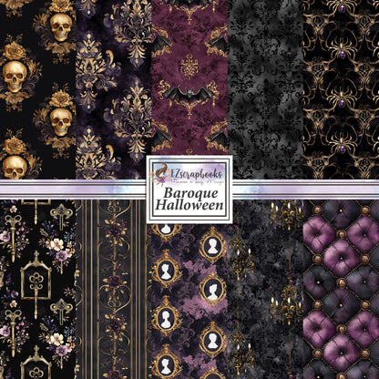 Baroque Halloween - 12X12 Scrapbook Paper Pack - 25-8212