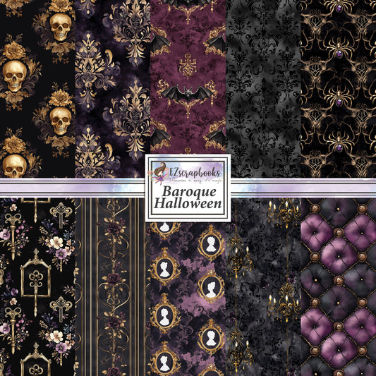 Baroque Halloween - 12X12 Scrapbook Paper Pack - 25-8212