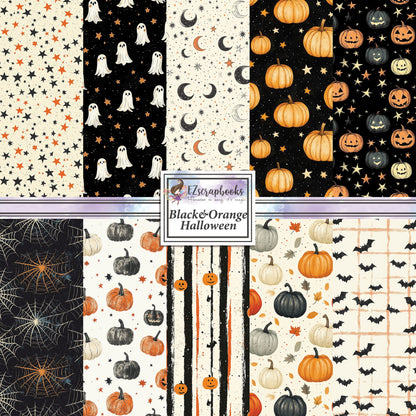 Black & Orange Halloween - 12X12 Scrapbook Paper Pack - 25-8213