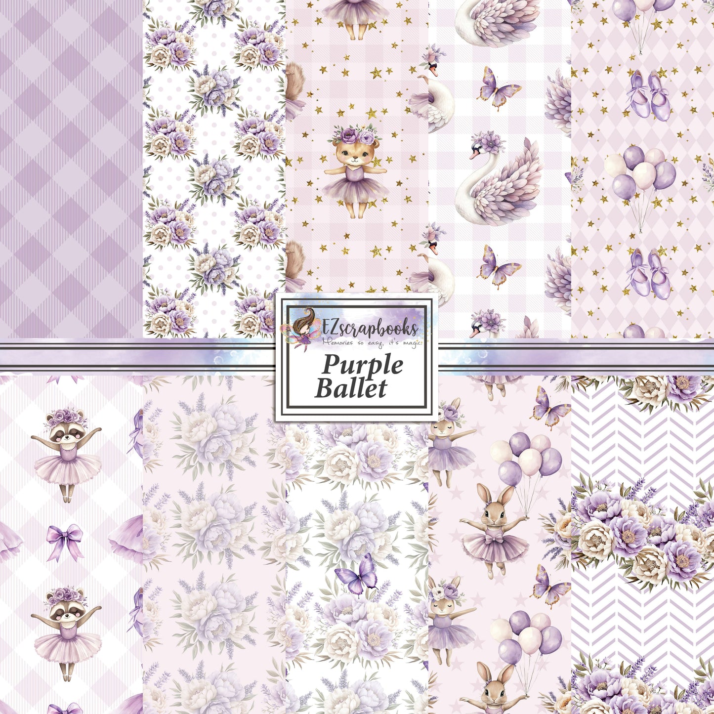 Purple Ballet - 12X12 Scrapbook Paper Pack - 25-8215