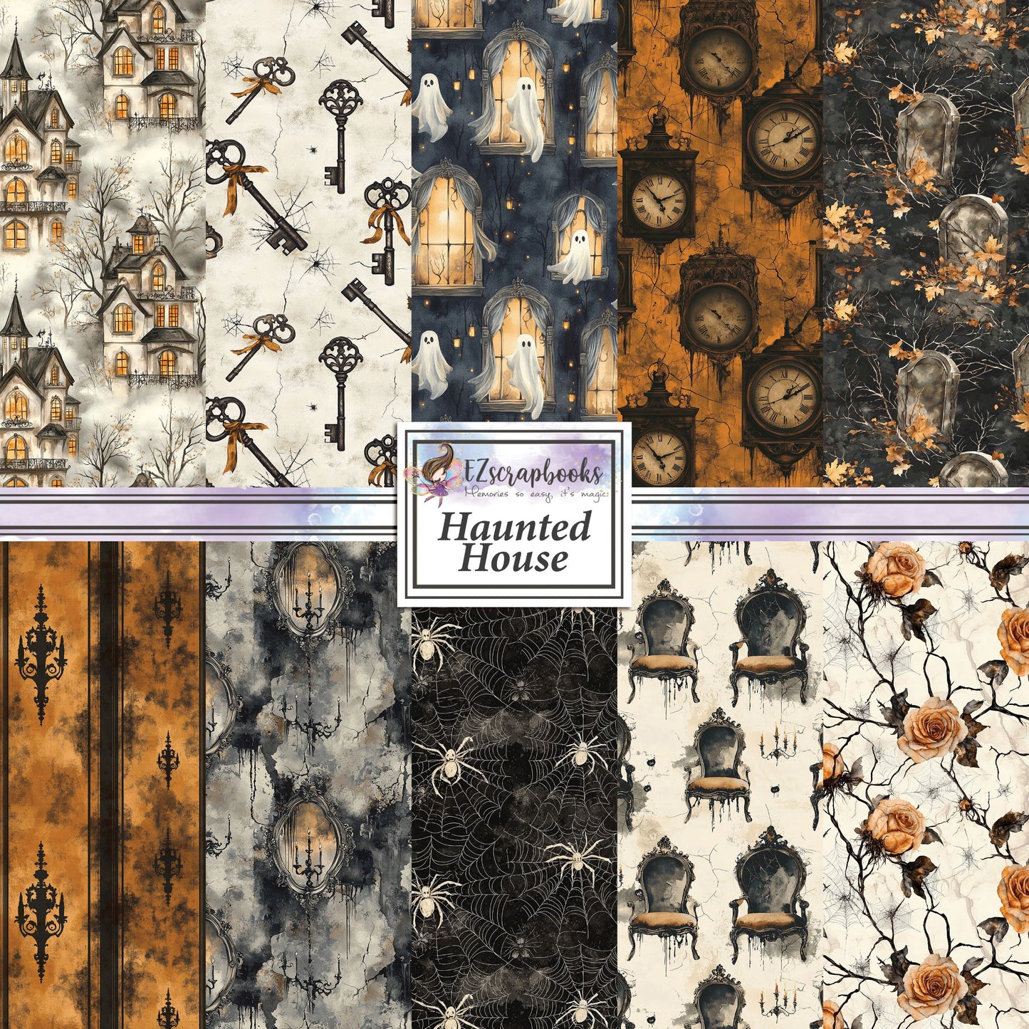 Haunted House - 12X12 Scrapbook Paper Pack - 25-8218