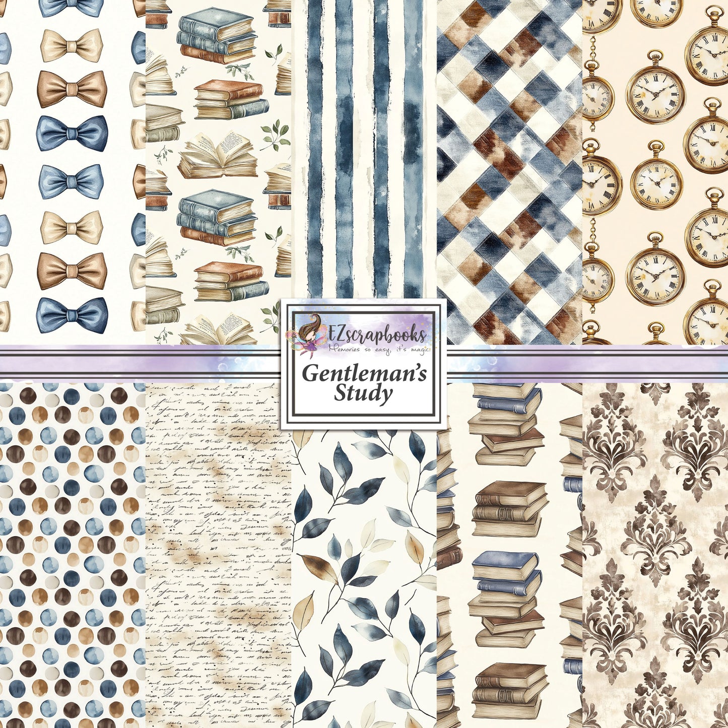 Gentleman's Study - 12X12 Scrapbook Paper Pack - 25-8219