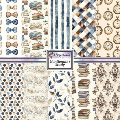 Gentleman's Study - 12X12 Scrapbook Paper Pack - 25-8219