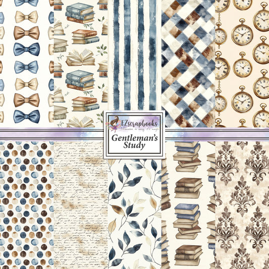 Gentleman's Study - 12X12 Scrapbook Paper Pack - 25-8219