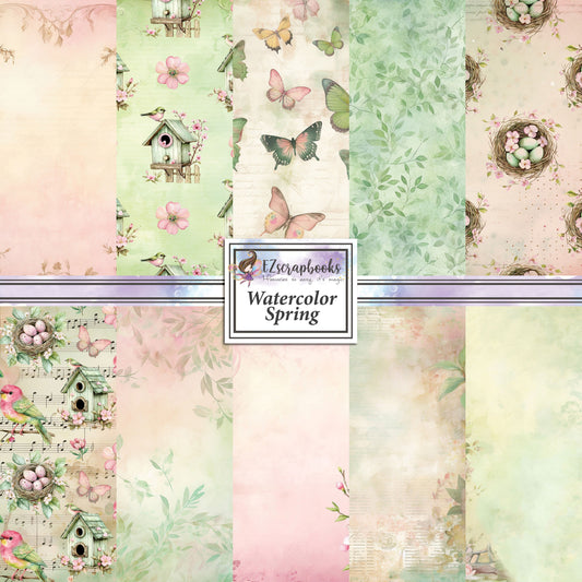Watercolor Spring - 12X12 Scrapbook Paper Pack - 25-8223