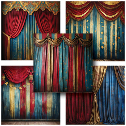 Vintage Circus Curtains - 12X12 Scrapbook Paper Pack - 25-8227