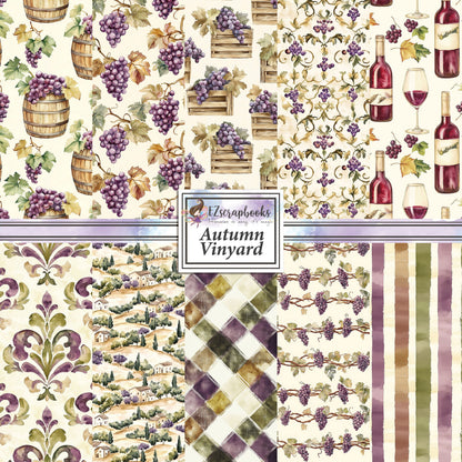 Autumn Vinyard - 12X12 Fall Scrapbook Paper Pack - 25-8230