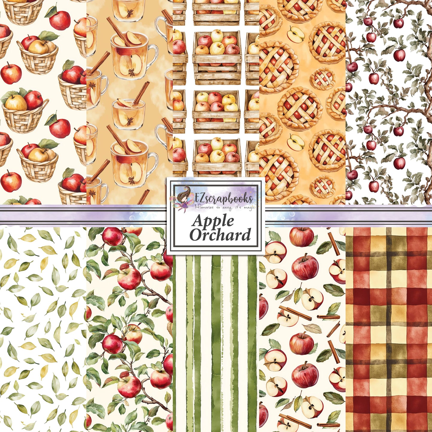 Apple Orchard - 12X12 Fall Scrapbook Paper Pack - 25-8231