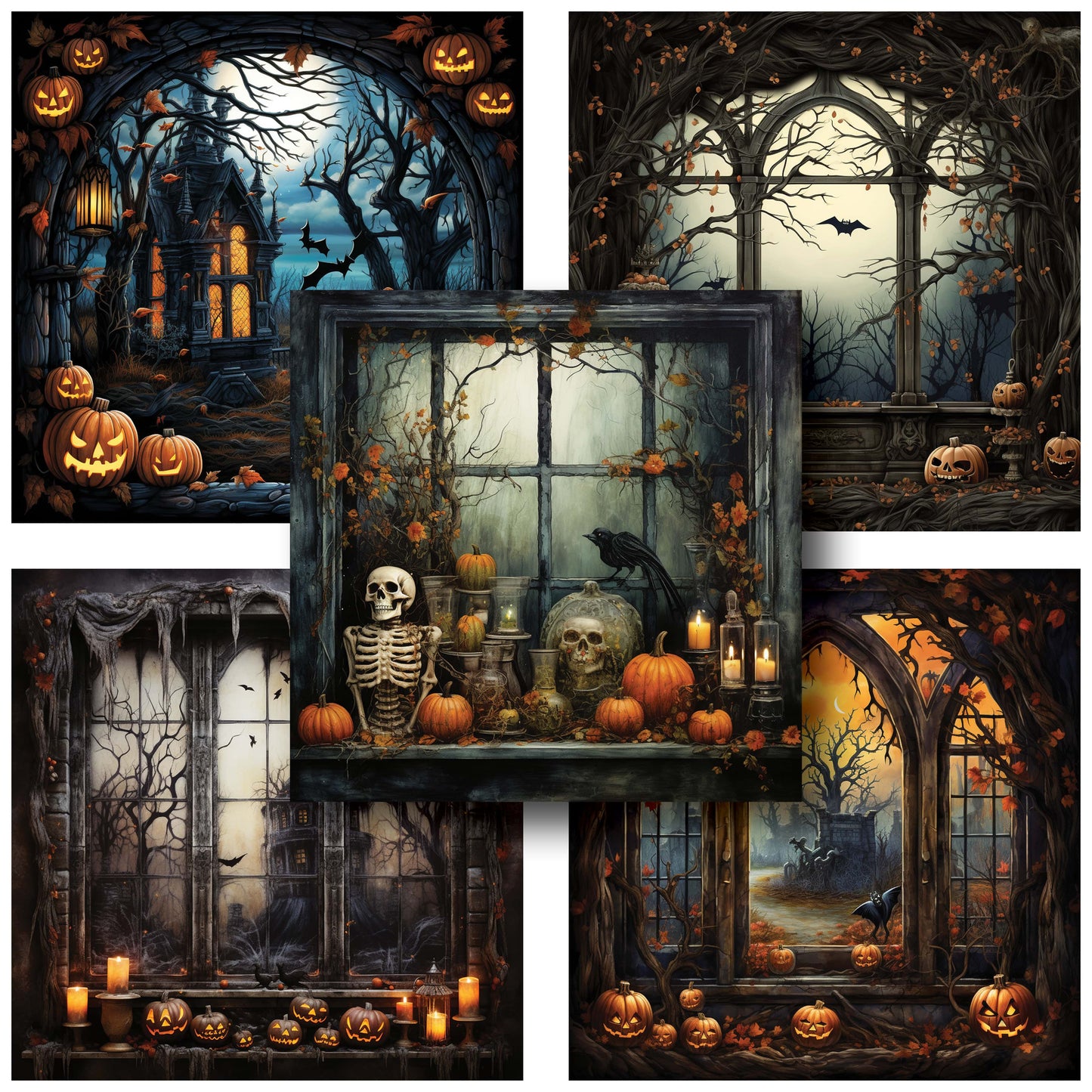 Halloween Windows - 12X12 Scrapbook Paper Pack - 25-8233