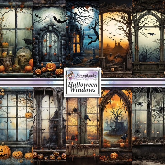 Halloween Windows - 12X12 Scrapbook Paper Pack - 25-8233