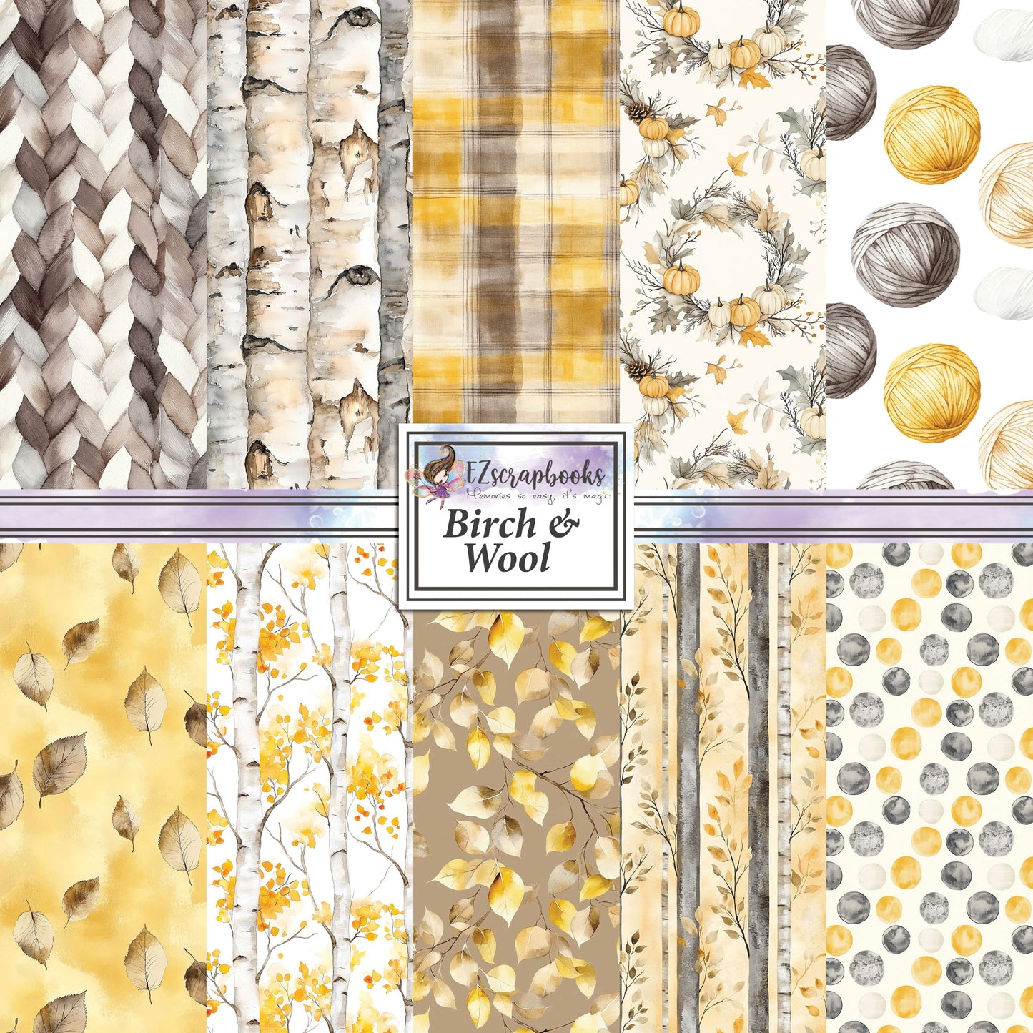 Birch & Wool - 12X12 Fall Scrapbook Paper Pack - 25-8234
