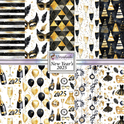 New Year's 2025 - 12X12 Scrapbook Paper Pack - 25-8235