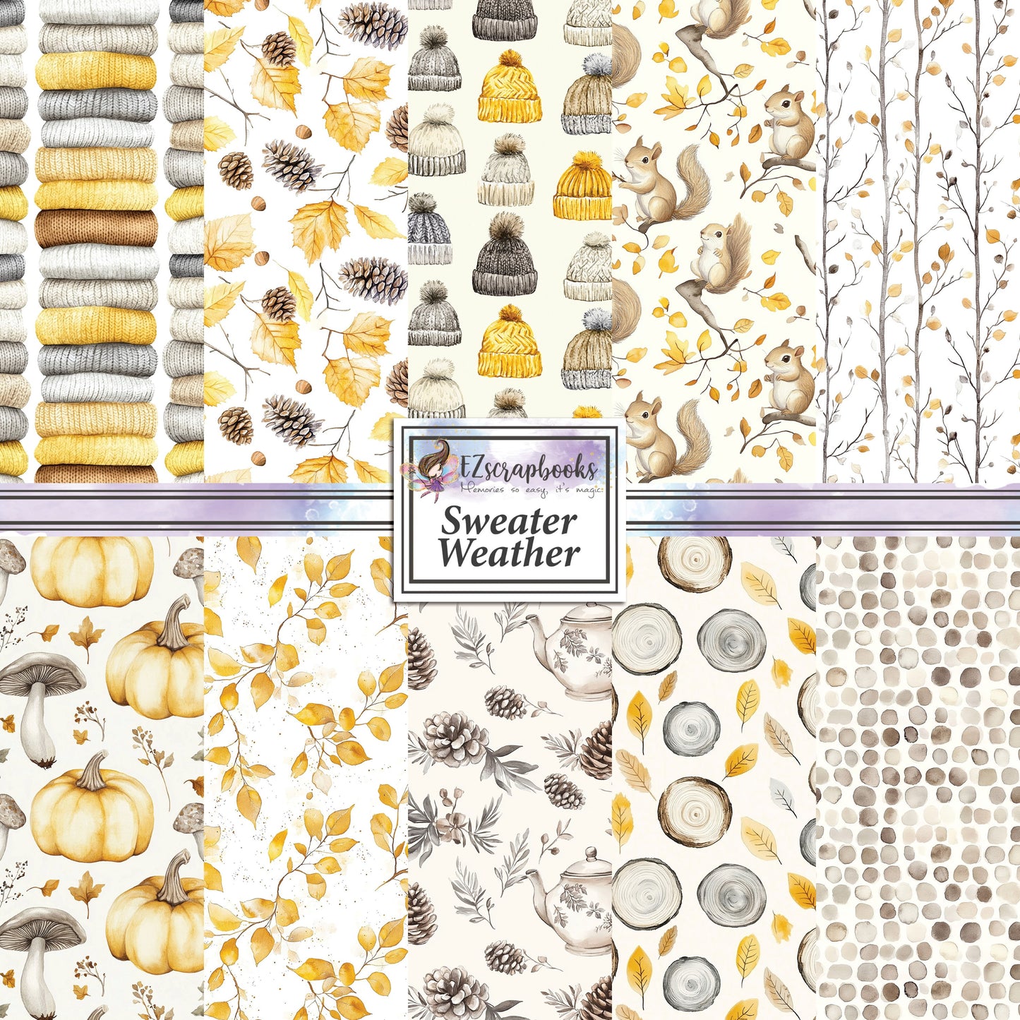 Sweater Weather - 12X12 Fall Scrapbook Paper Pack - 25-8252