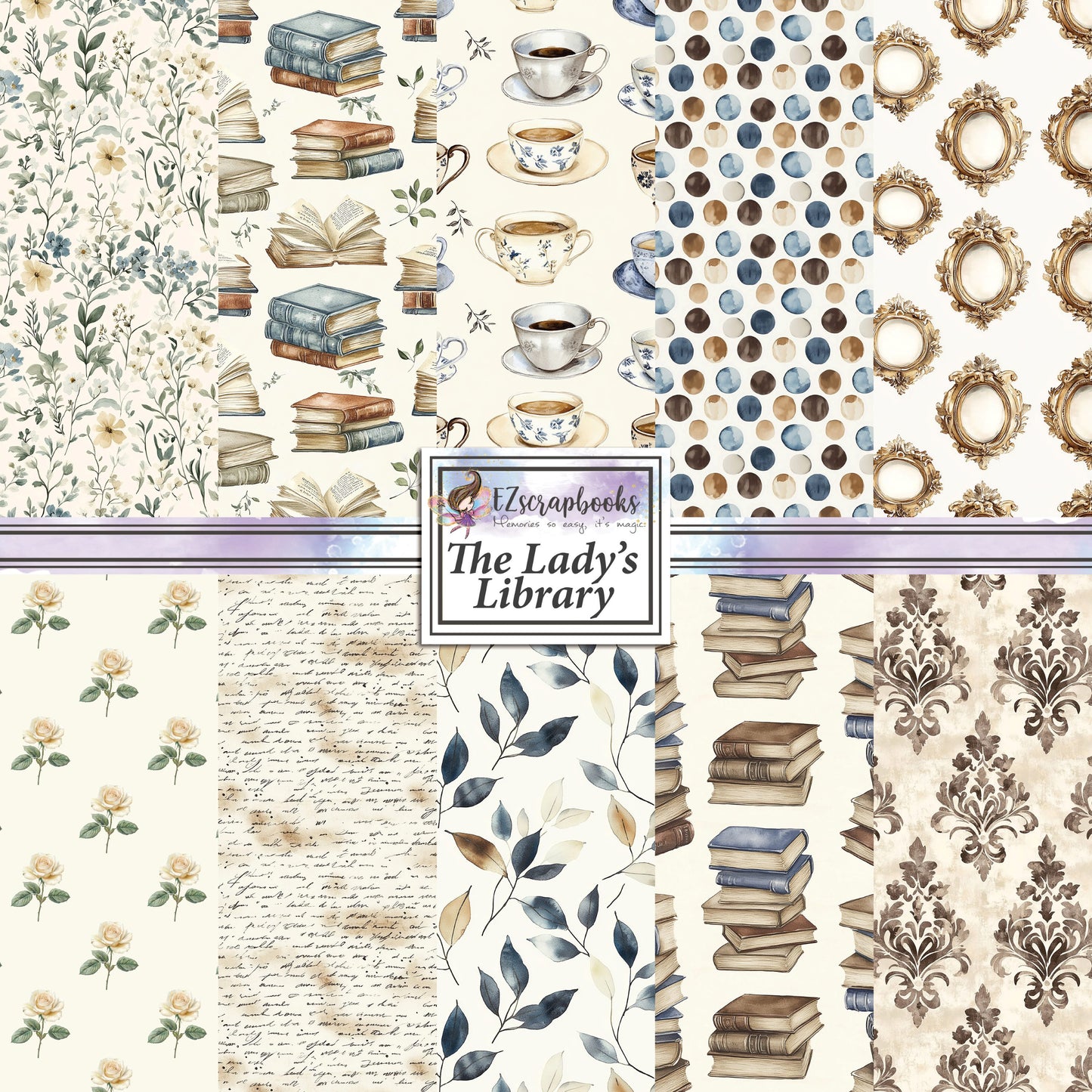 The Lady's Library - 12X12 Scrapbook Paper Pack - 25-8253