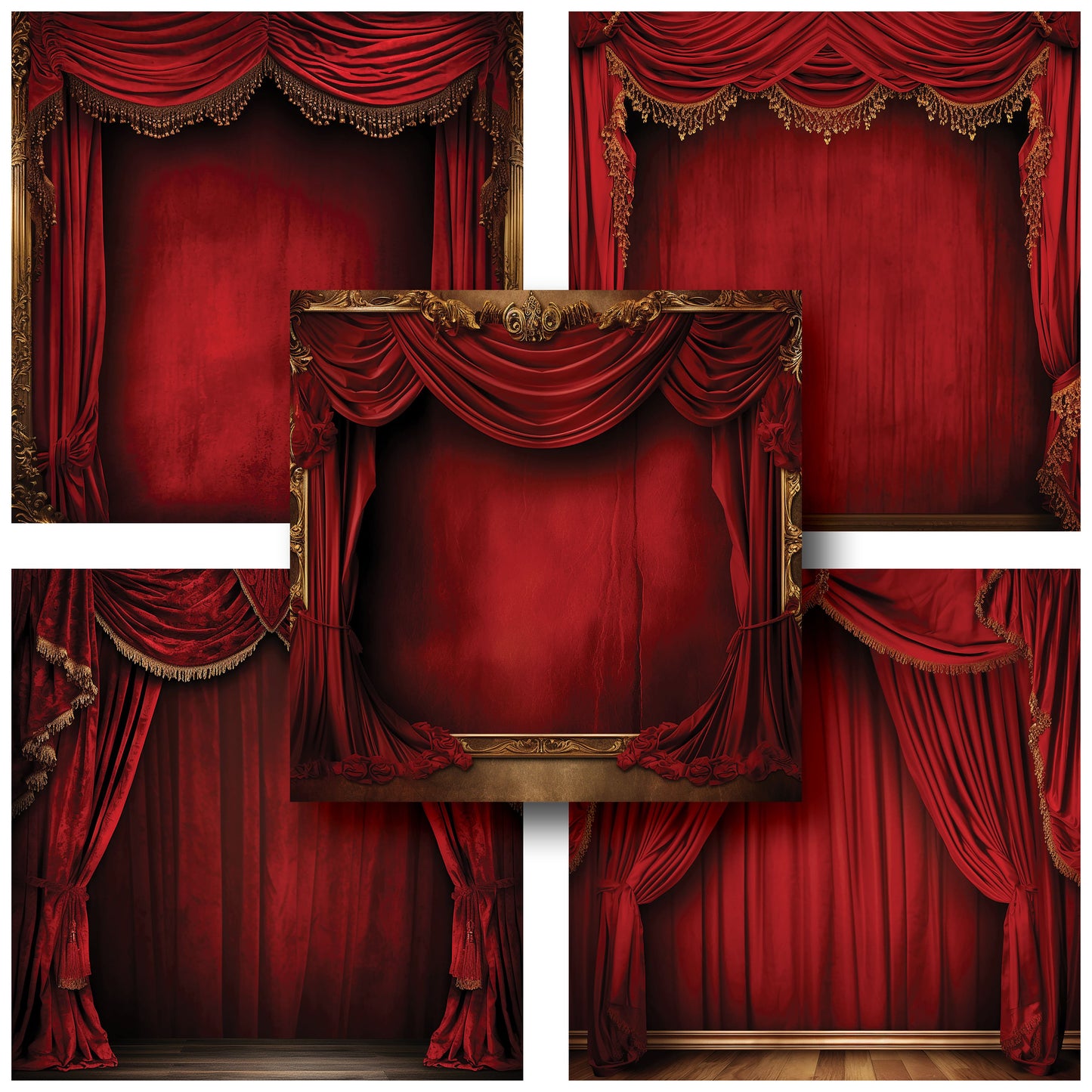 Red Curtains - 12X12 Scrapbook Paper Pack - 25-8255