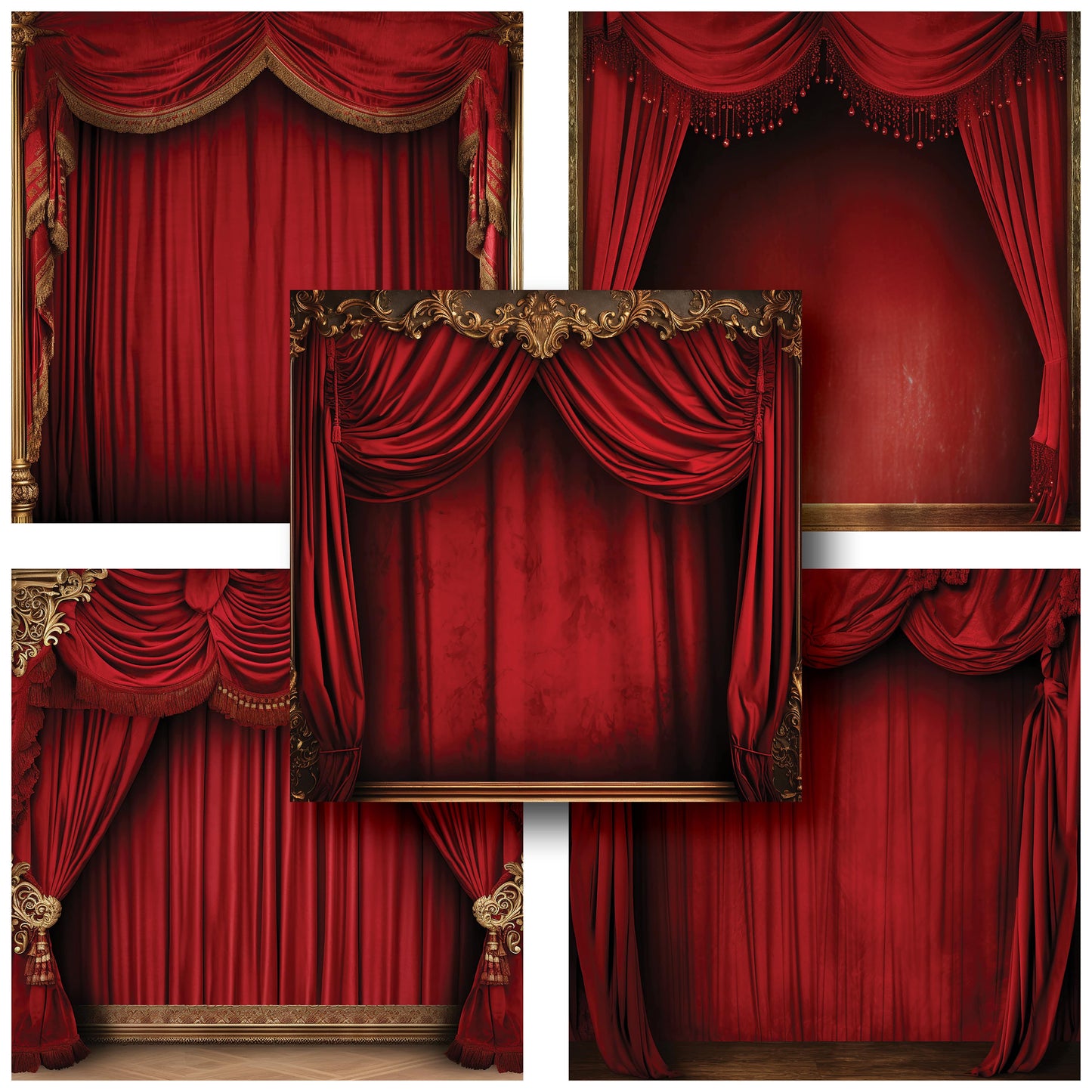 Red Curtains - 12X12 Scrapbook Paper Pack - 25-8255