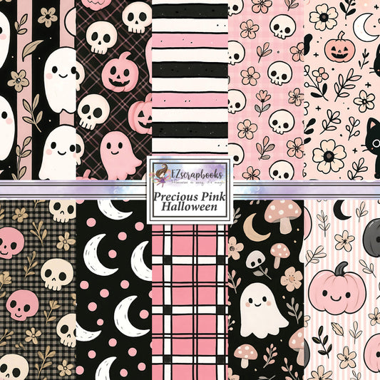 Precious Pink - 12X12 Halloween Scrapbook Paper Pack - 25-8263