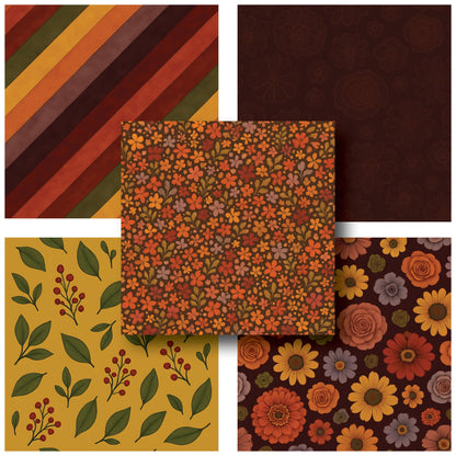 Bold Burgundy Fall - 12X12 Fall Scrapbook Paper Pack - 25-8265