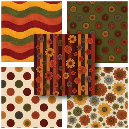 Bold Burgundy Fall - 12X12 Fall Scrapbook Paper Pack - 25-8265