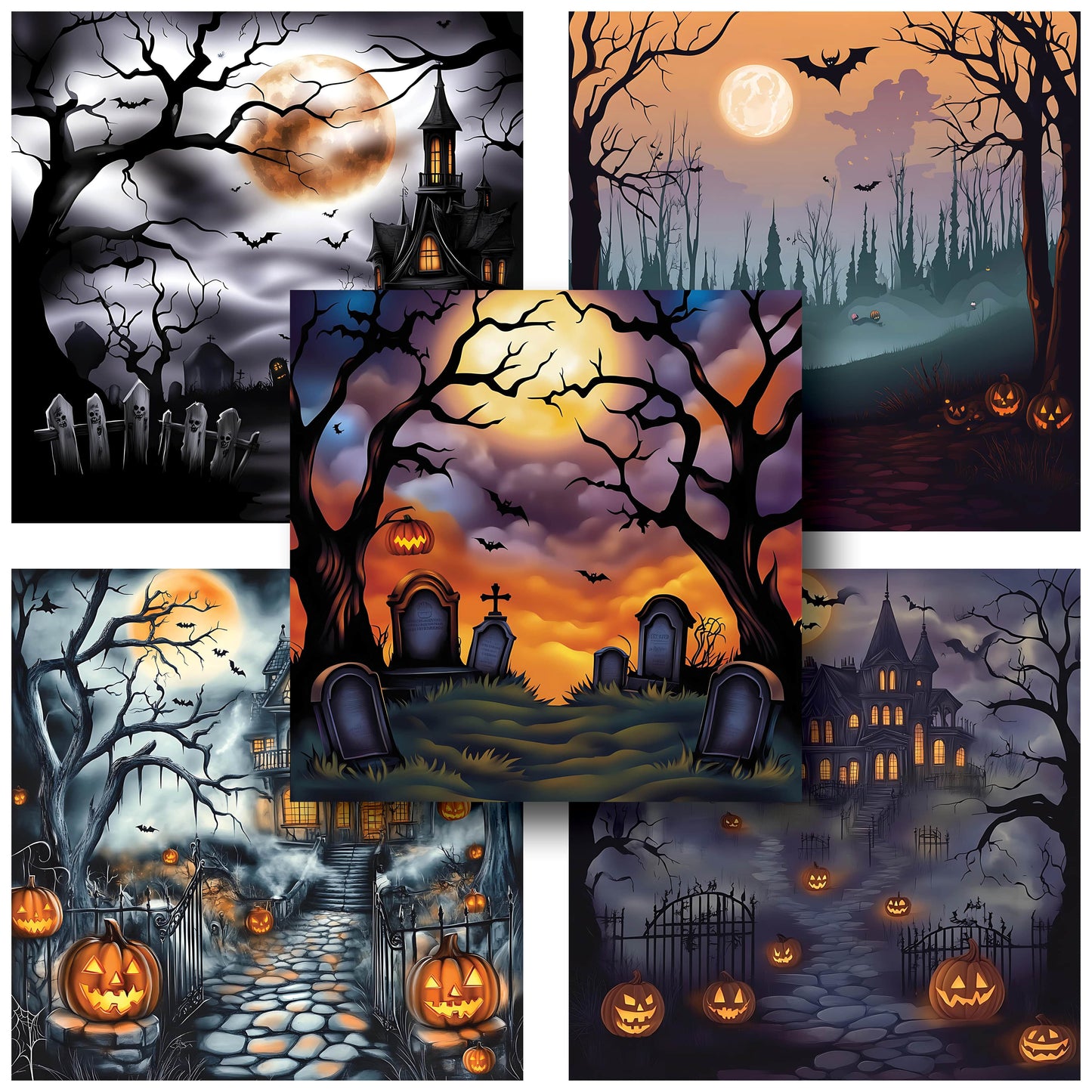 Spooky Scenes - 12X12 Halloween Scrapbook Paper Pack - 25-8267