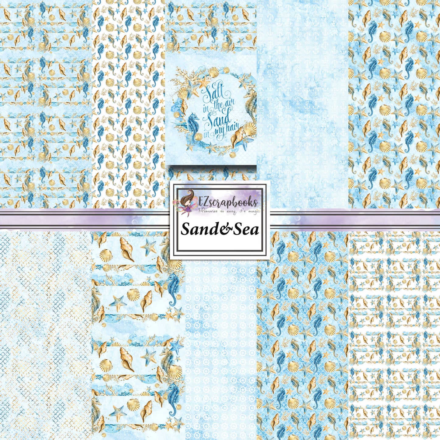 Sand & Sea - 12X12 Scrapbook Paper Pack - 25-8271