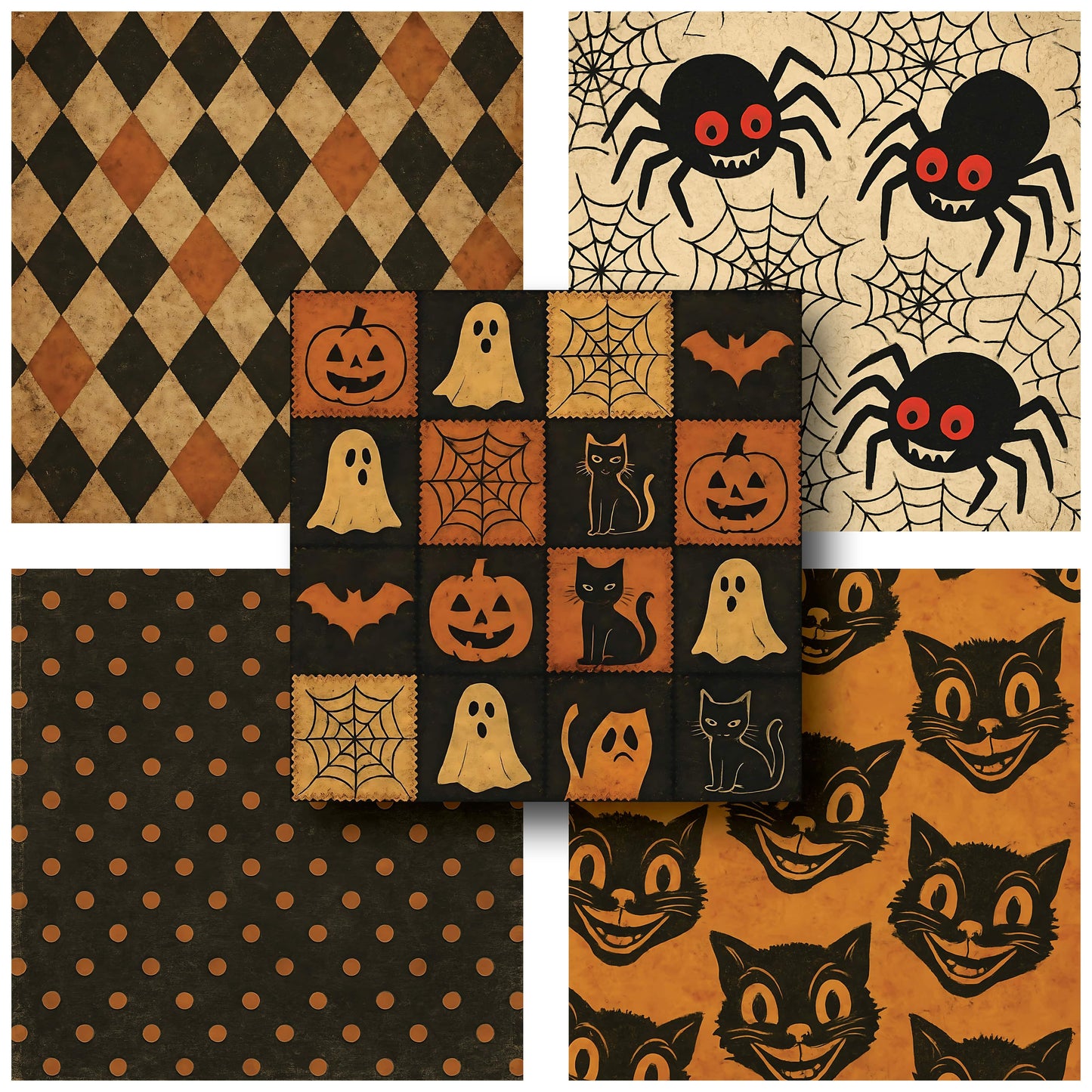 Retro Vintage Halloween - 12X12 Scrapbook Paper Pack - 25-8272