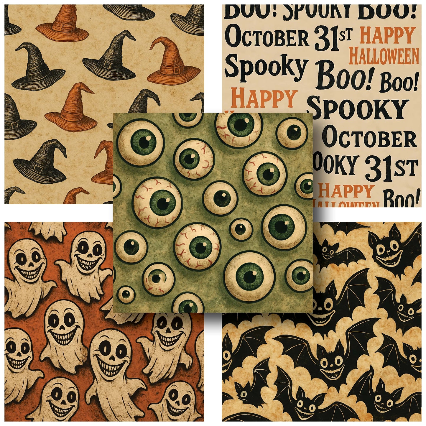 Retro Vintage Halloween - 12X12 Scrapbook Paper Pack - 25-8272
