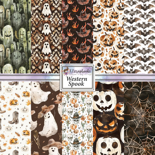 Western Spook - 12X12 Halloween Scrapbook Paper Pack - 25-8279