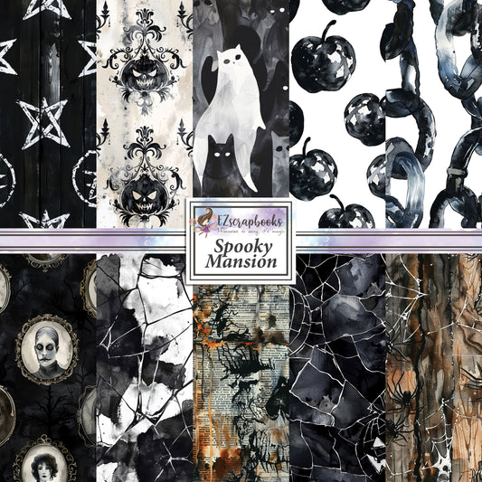 Spooky Mansion - 12X12 Halloween Scrapbook Paper Pack - 25-8282