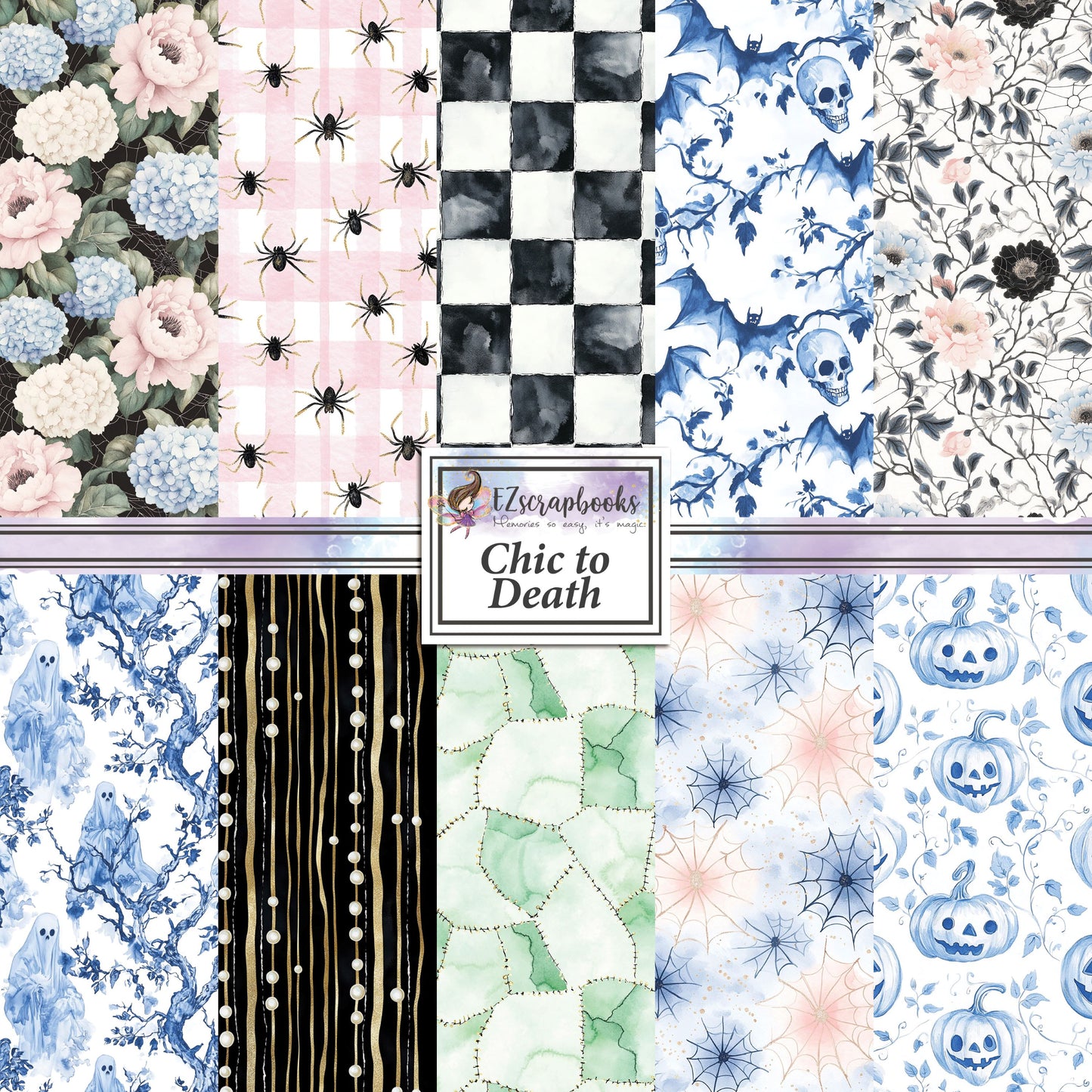 Chic to Death - 12X12 Halloween Scrapbook Paper Pack - 25-8291