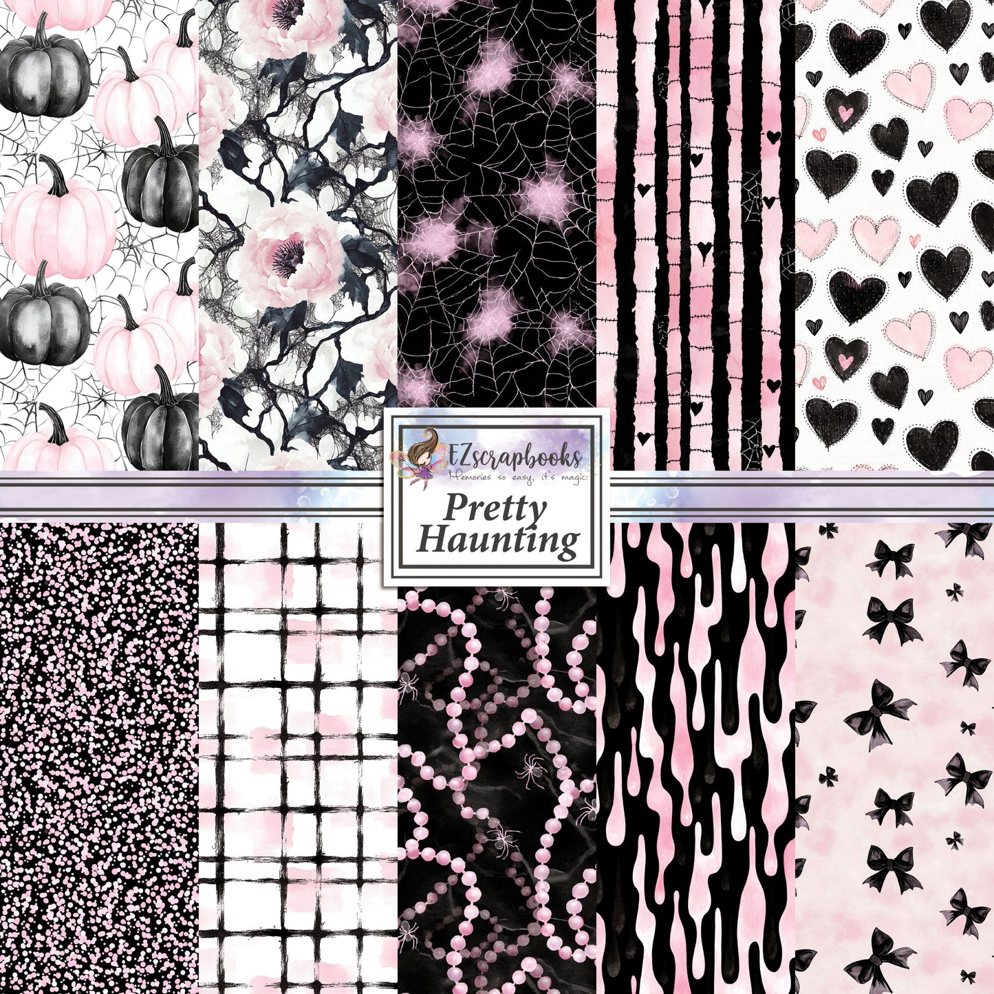 Pretty Haunting - 12X12 Halloween Scrapbook Paper Pack - 25-8293