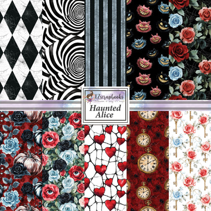 Haunted Alice Halloween - 12X12 Scrapbook Paper Pack - 25-8294