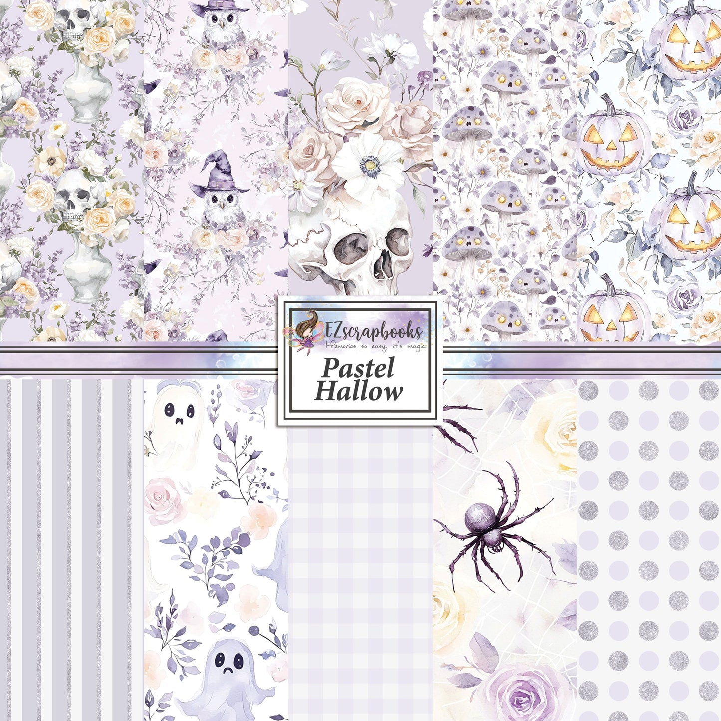 Pastel Hallow - 12X12 Halloween Scrapbook Paper Pack - 25-8299