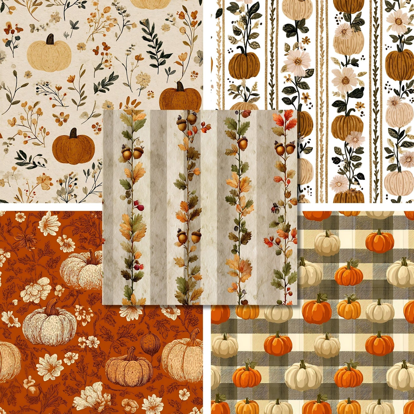Autumn Pumpkin Flower - 12X12 Scrapbook Paper Pack - 25-8303