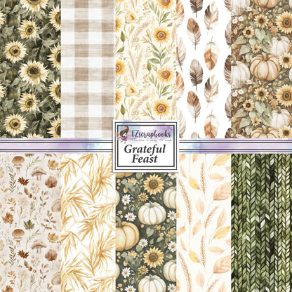 Grateful Feast - 12X12 Scrapbook Paper Pack - 25-8305