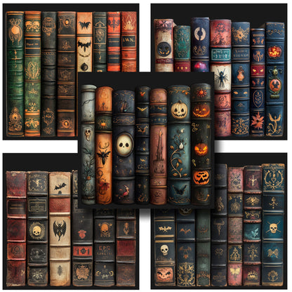 Spooky Bookspines - 12X12 Halloween Scrapbook Paper Pack - 25-8311