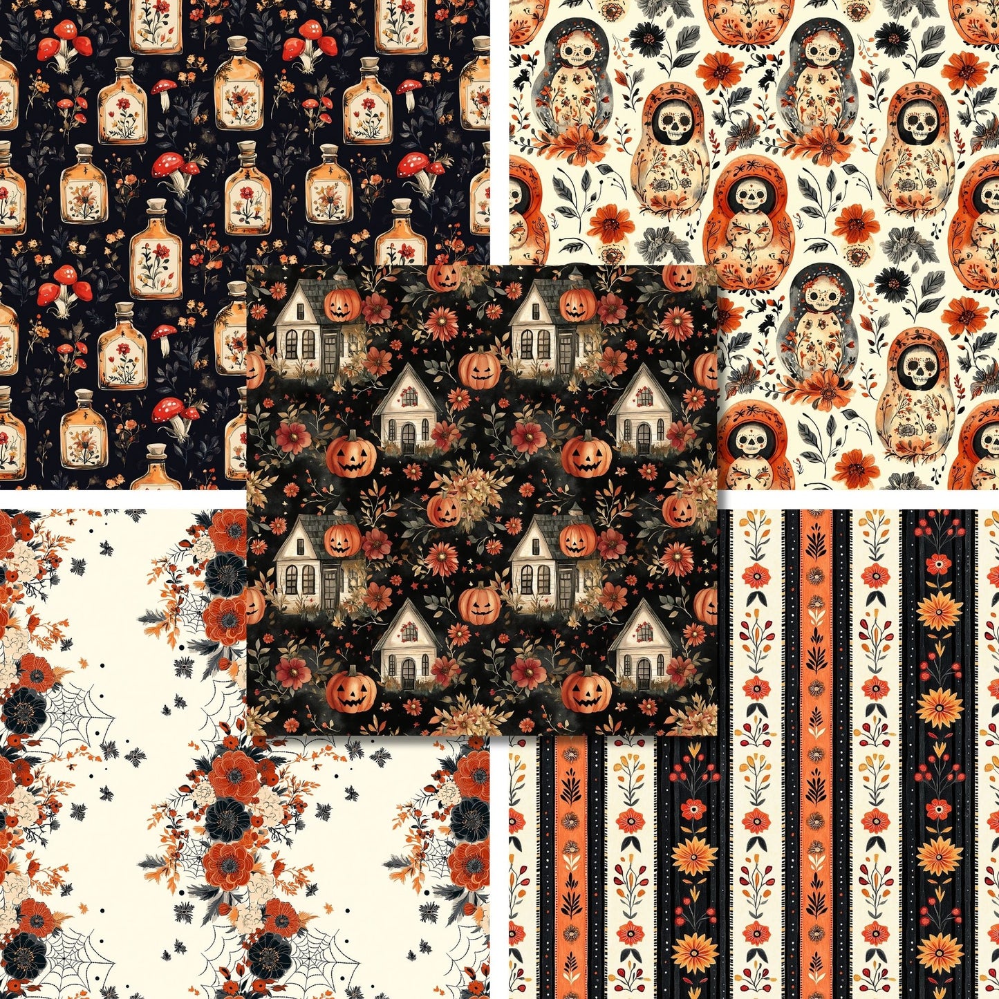 Folk Halloween - 12X12 Scrapbook Paper Pack - 25-8334