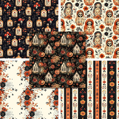 Folk Halloween - 12X12 Scrapbook Paper Pack - 25-8334