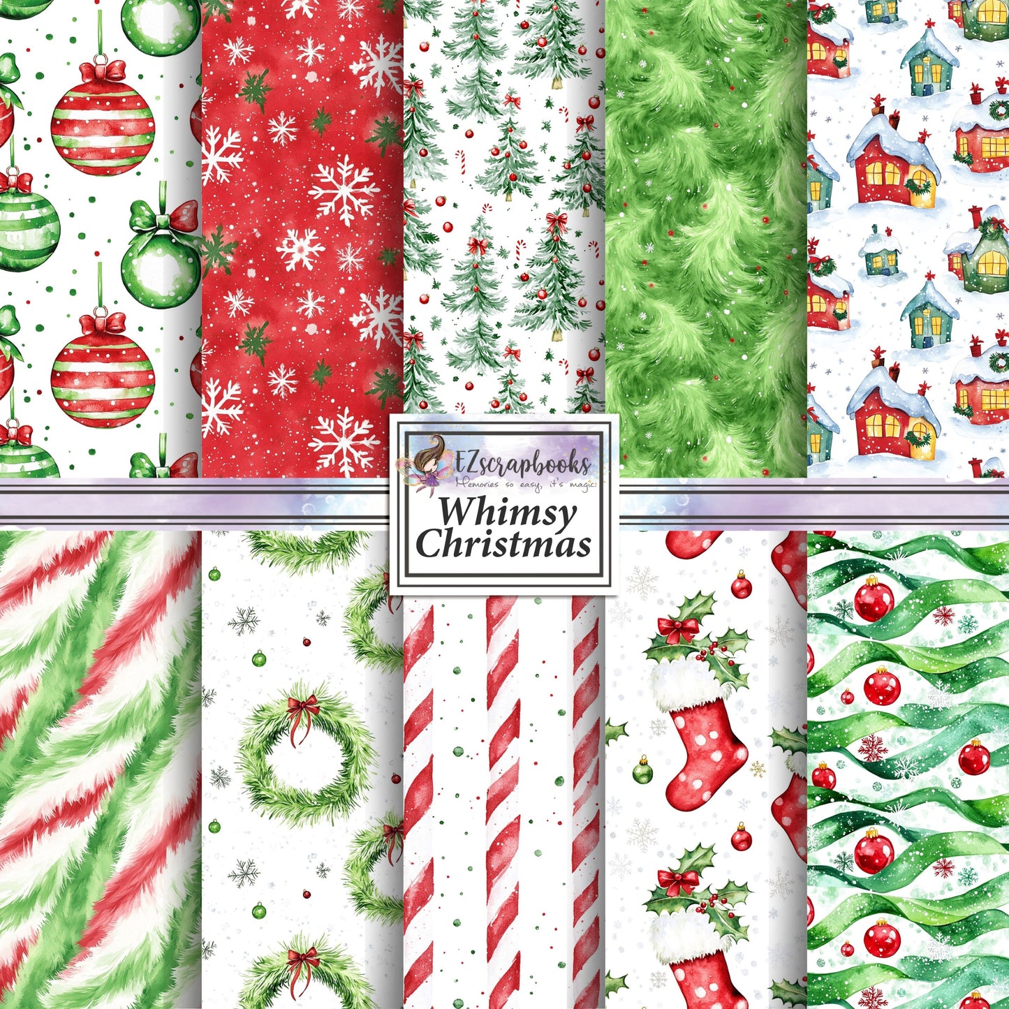 Whimsy Christmas - 12X12 Scrapbook Paper Pack - 25-8347