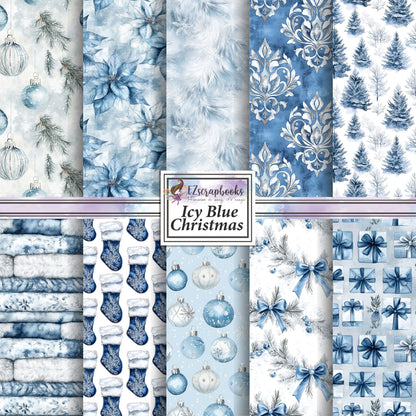 Icy Blue Christmas - 12X12 Scrapbook Paper Pack - 25-8348