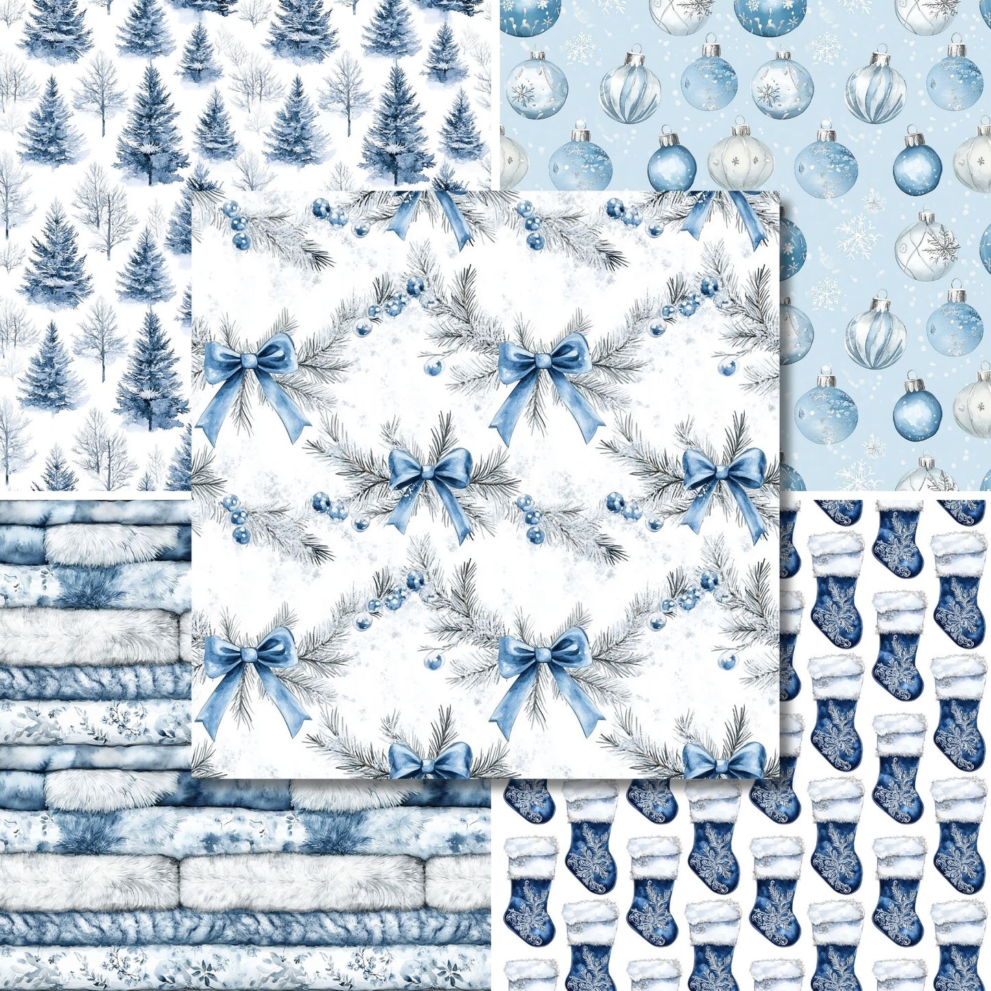 Icy Blue Christmas - 12X12 Scrapbook Paper Pack - 25-8348