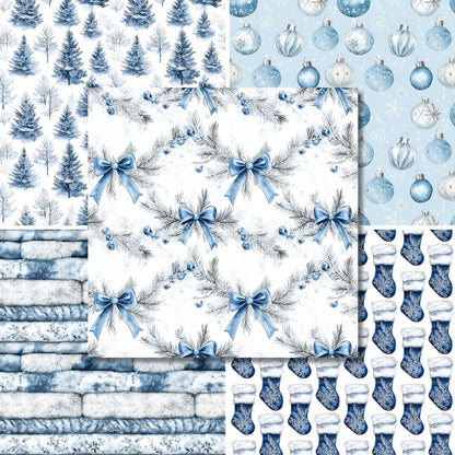 Icy Blue Christmas - 12X12 Scrapbook Paper Pack - 25-8348