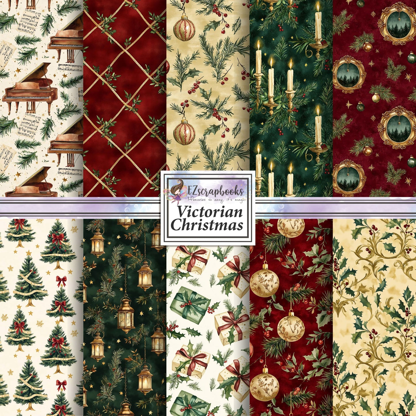 Victorian Christmas - 12X12 Scrapbook Paper Pack - 25-8349