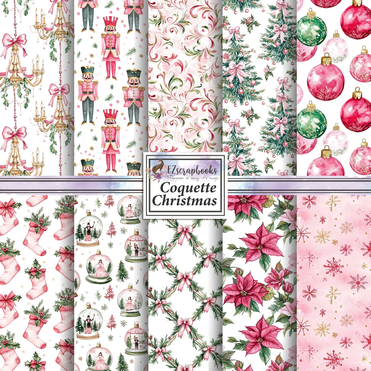 Coquette Christmas - 12X12 Scrapbook Paper Pack - 25-8351